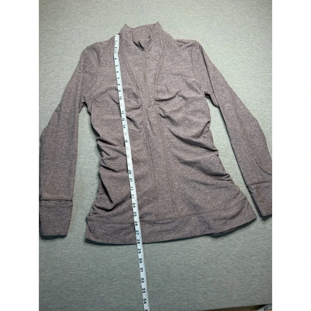 Lululemon Heathered Lunar Rock Ruched back & side cypress kiss 1/2 Zip Jacket 12